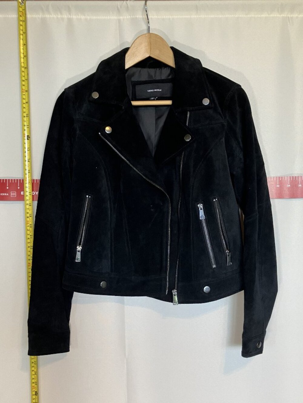 Vero Moda Short Suede Moto Jacket size Medium